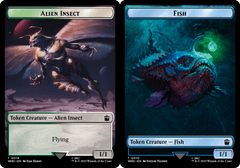 Alien Insect (0019) // Fish (0010) Double-Sided Token - Foil